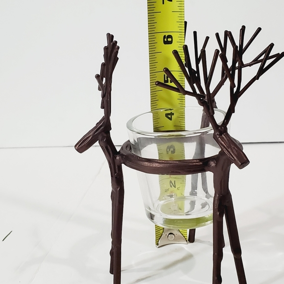 Yankee Candle Rustic Metal 3 Reindeer Buck Deer Votive Candle Holder Holiday EUC - Picture 5 of 7